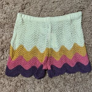 Molly Bracken Pastel Chevron Knit Women Shorts